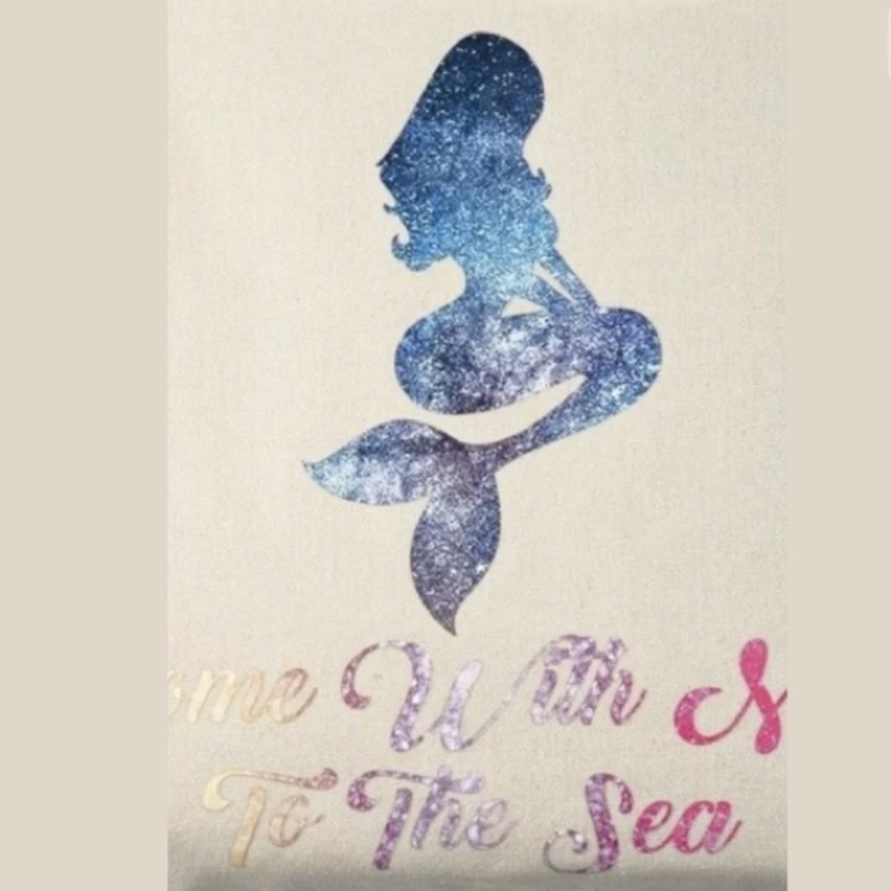 ❤️ Come With Me to the Sea Mermaid Glittery Tote - Picture 5 of 7